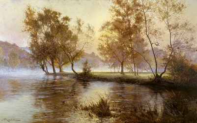 Soleil levant dans la brume